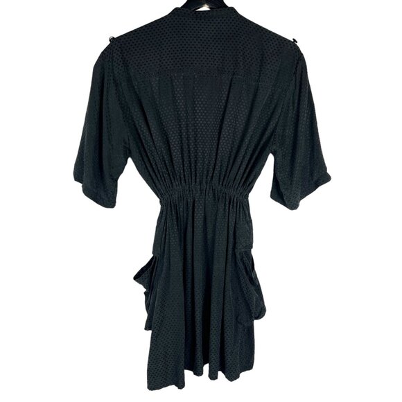 Baum und Pferdgarten 100% Silk Roll Tab Sleeve Mini Dress in Black Size 40 / 10 - Picture 12 of 12